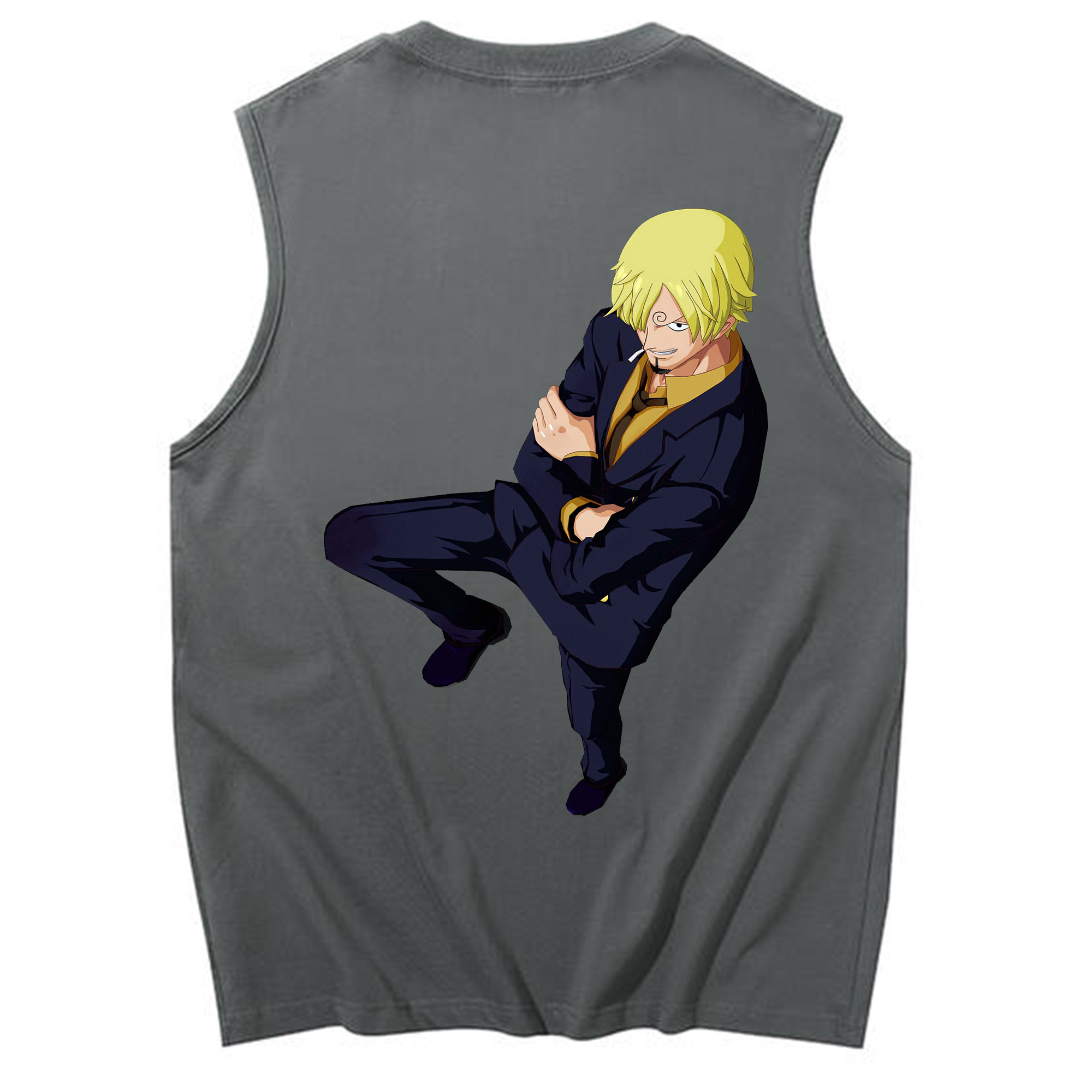 （画像用） ワンピース サンジ ONE PIECE Sanji コットン100％タンクトップ（背面プリント）